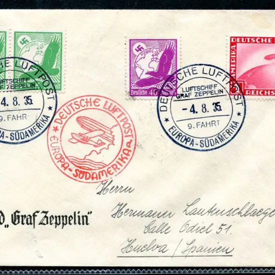 1935 (4th Aug) 9th South America flight cover ...