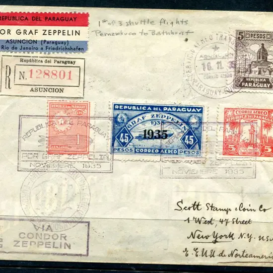 1935 (16th Nov) Paraguay to New York Sixteenth ...