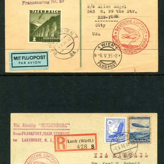 1936 (6th May) "Hindenburg" First North America ...