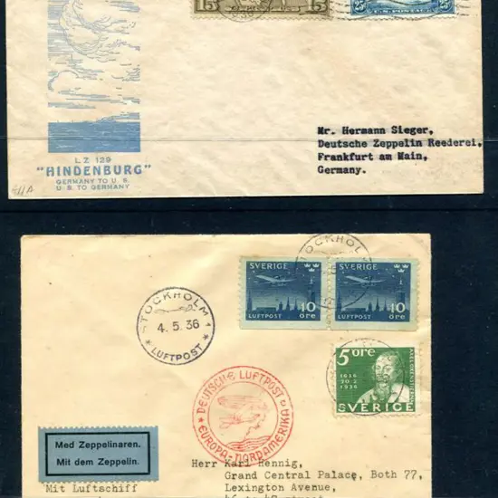 1936 (6th May) "Hindenburg" incoming line from ...