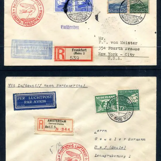 1936 (6th May) "Hindenburg" Registered Amsterdam ...