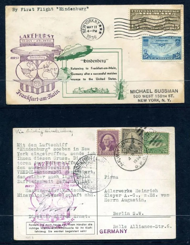 1936 (6th May) "Hindenburg" return from New York ... Image 1++
