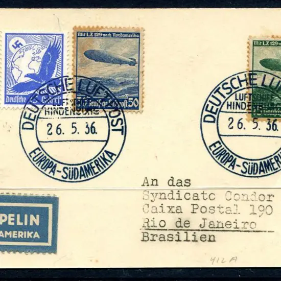 1936 (25th May) "Hindenburg" Fifth South America ...