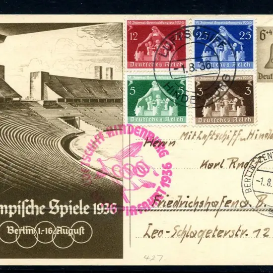 1936 (5th Aug) Sixth North America Berlin Olympics ...