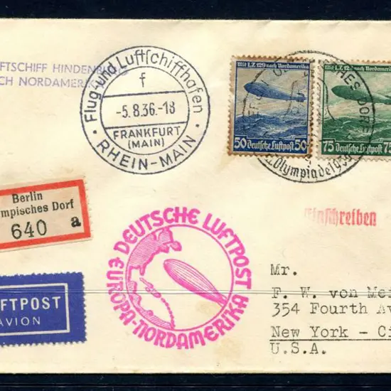 1936 (5th Aug) Sixth North America flight from the ...