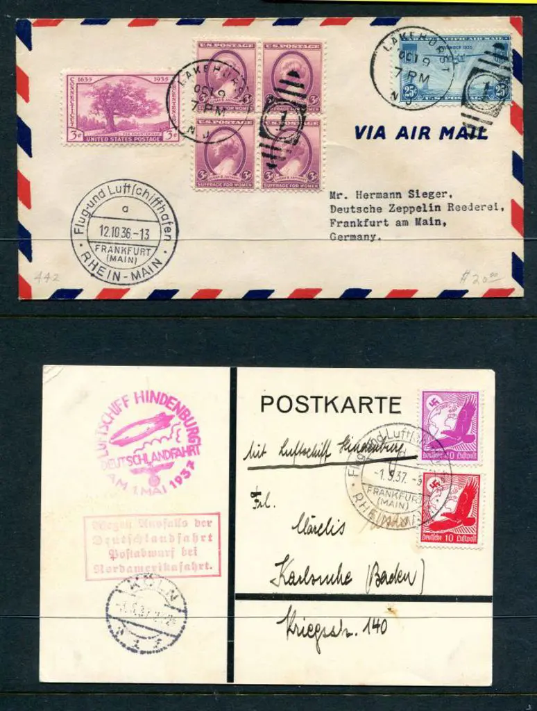 1936 (12th Oct) "Hindenburg" Lakehurst to ... Image 1++