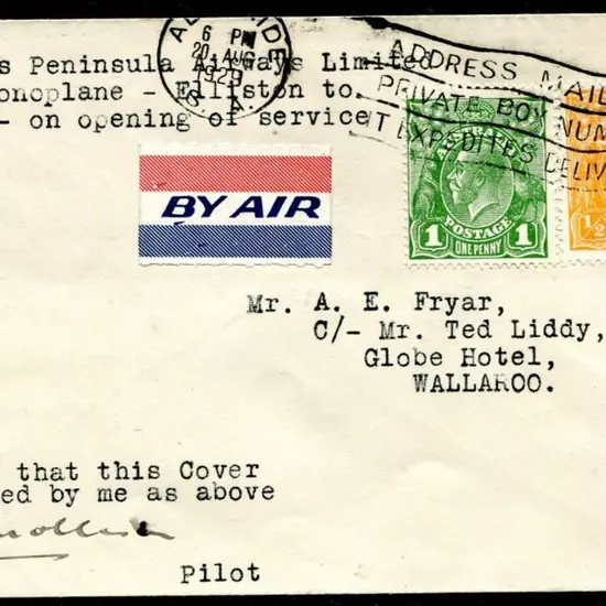 1929 (19th Aug) ditto but Elliston to Wallaroo ...