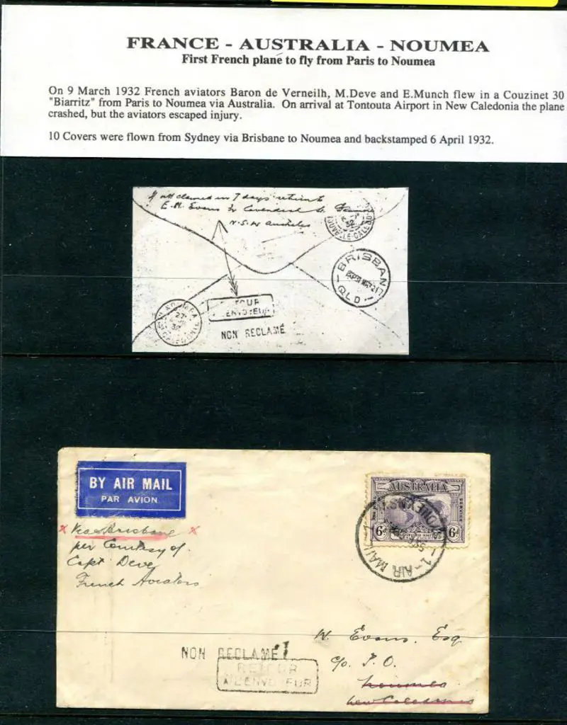 1932 (9th Mar) France to New Caledonia ... Image 1++