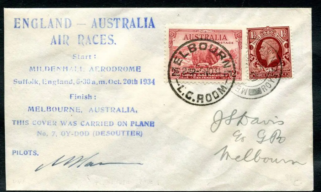 1934 (20th Oct) ditto but flown by D Jenson & M ... Image 1++
