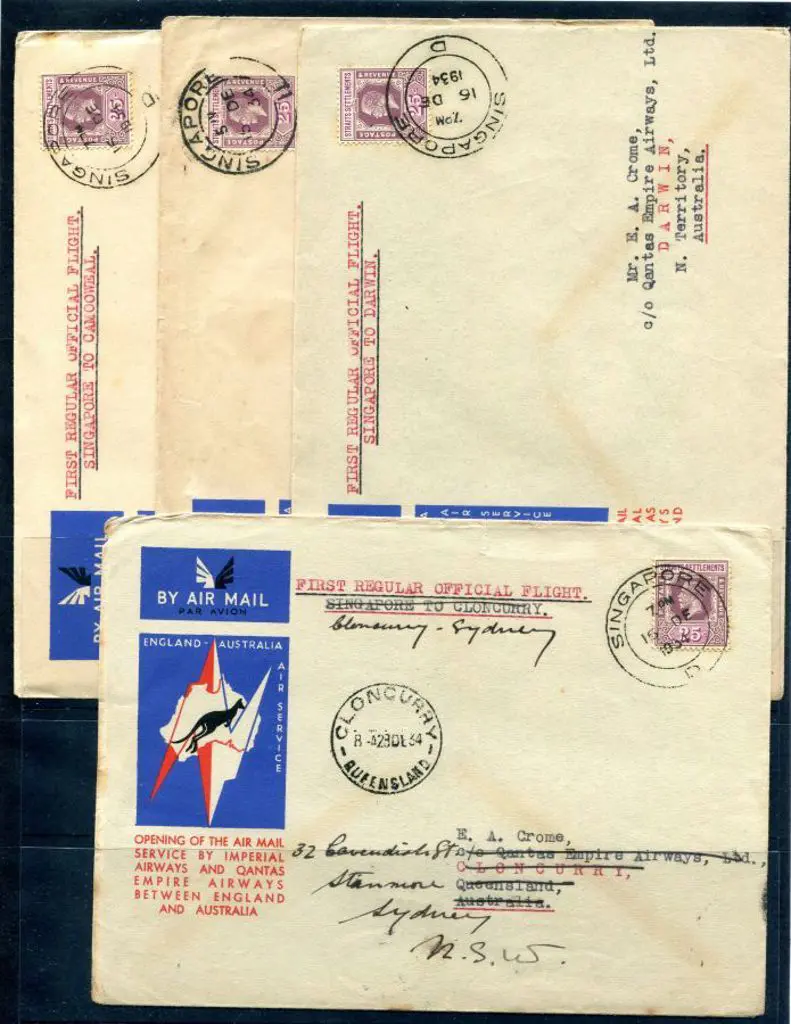 1934 (8th Dec) Singapore to Darwin, Singapore to ... Image 1++