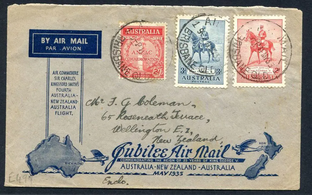 1935 (15th May) Australia to NZ Jubilee Air Mail ... Image 1++