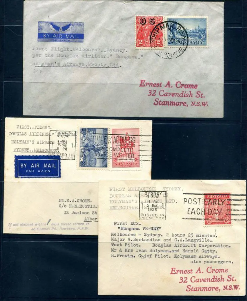 1936 (26th Apr) Melbourne to Sydney Test Flight ... Image 1++