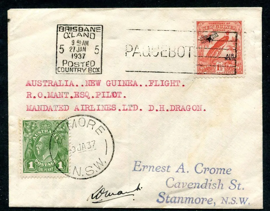 1937 (10th Jan) Sydney to Salamaua carried on ... Image 1++