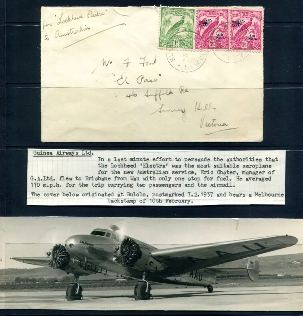 1937 (7th Feb) Wau, New Guinea to Brisbane "per ... Image 1++