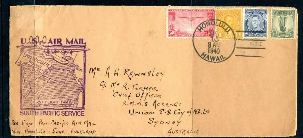 1940 (16th July) Honolulu to Suva to Auckland by ... Image 1++