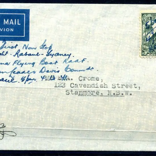 1941 (4th Dec) Rabaul to Sydney cover endorsed ...