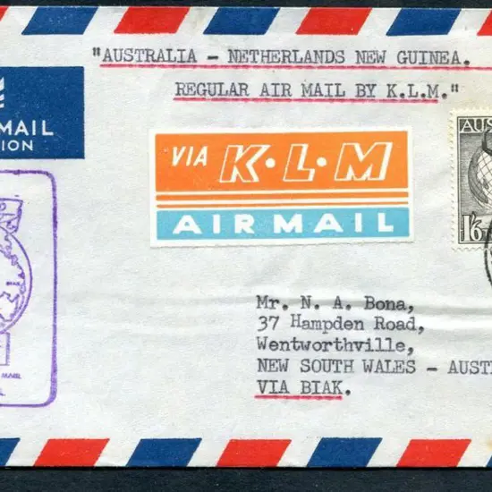 1951 (12th Dec) Australia to Netherlands New ...