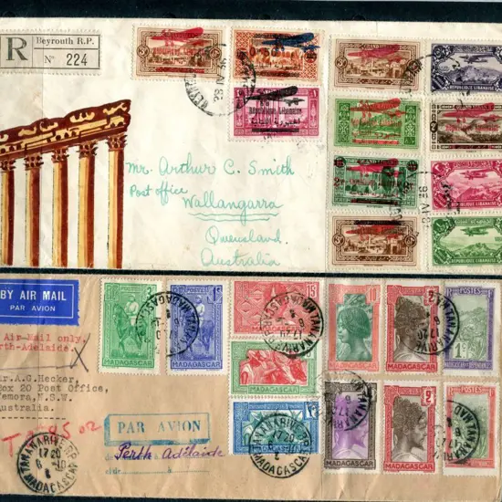 France 1927-1936 group of covers noting 1927 ...
