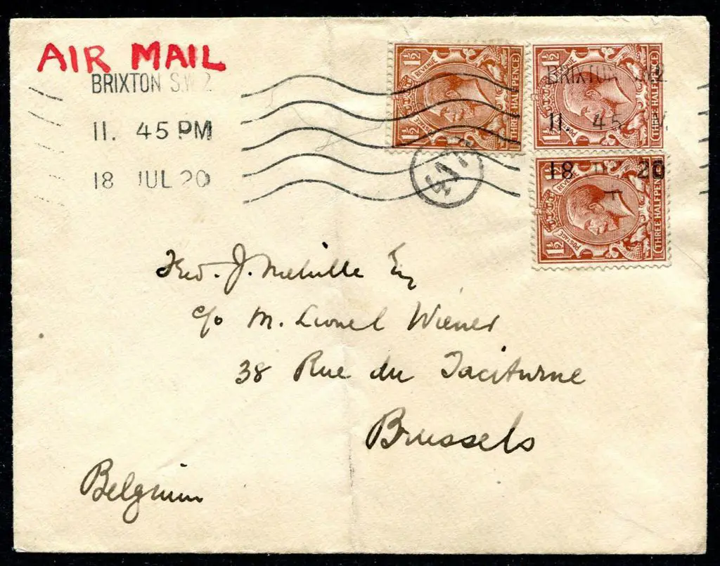 Great Britain 1920 (19th July) London to Brussels ... Image 1++