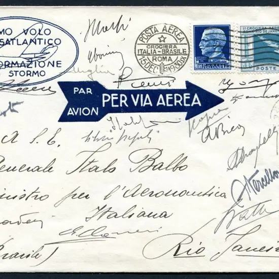 Italy 1930 (17th Dec) Italy to Brazil commem env ...