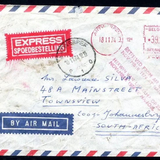 Kenya/Belgium/South Africa 1974 (18th Nov) Antwerp ...