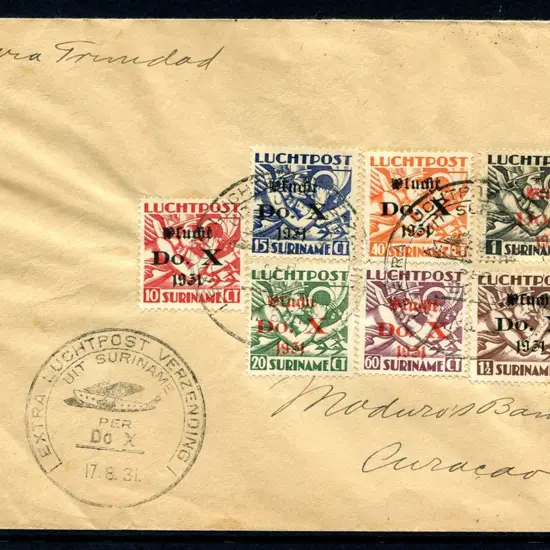 Netherlands 1931 (17th Aug) Suriname to Curacao ...