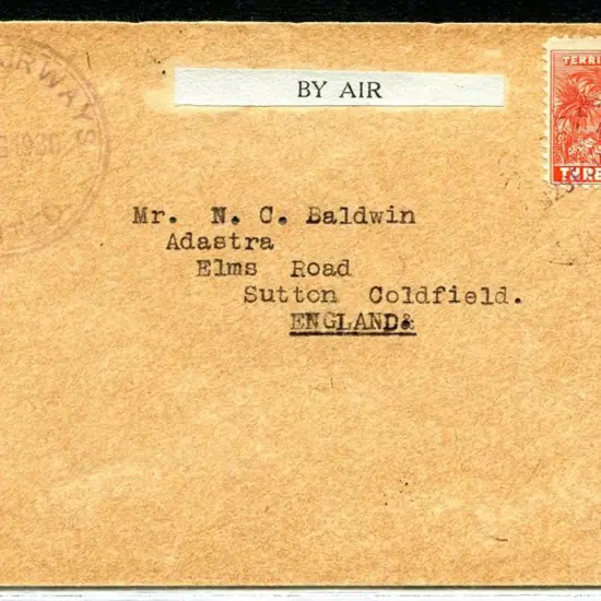PNG 1930 (18th Aug) Wau to Rabaul with 1½d Huts ...