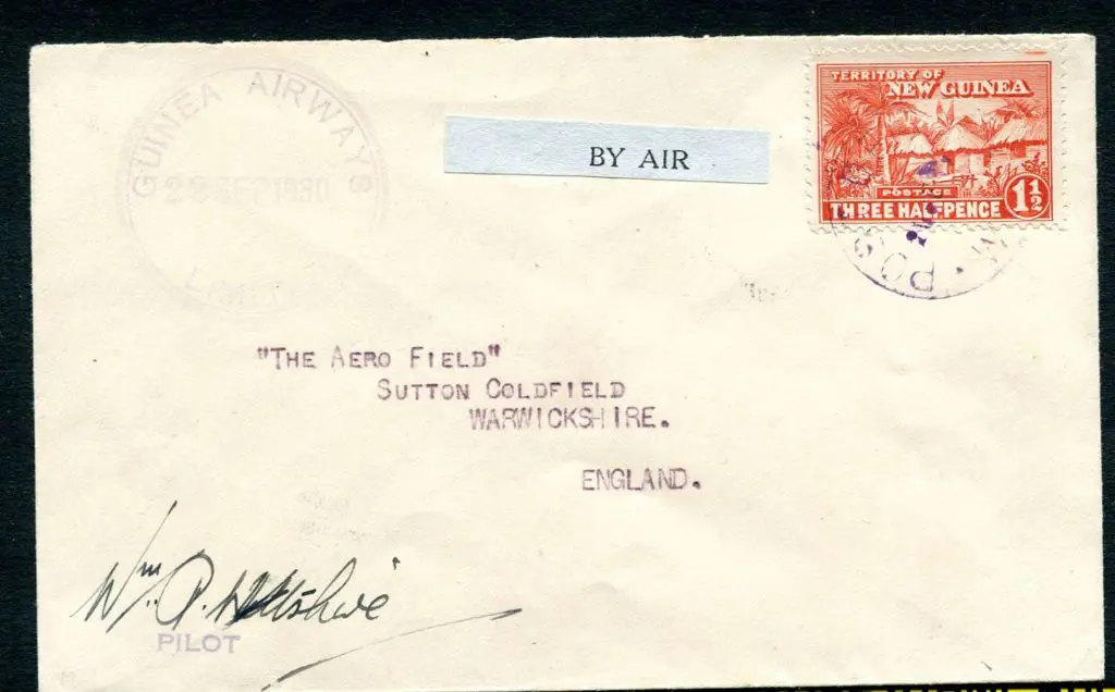 PNG 1930 (22nd Sept) ditto but pilot signed by WM ... Image 1++
