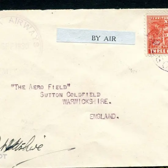 PNG 1930 (22nd Sept) ditto but pilot signed by WM ...