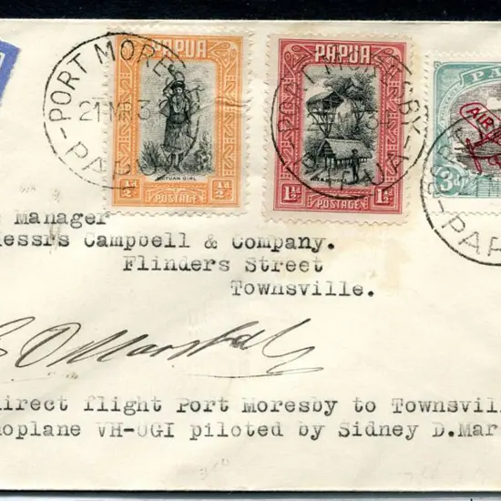 PNG 1934 (12th Apr) Port Moresby to Townsville to ...