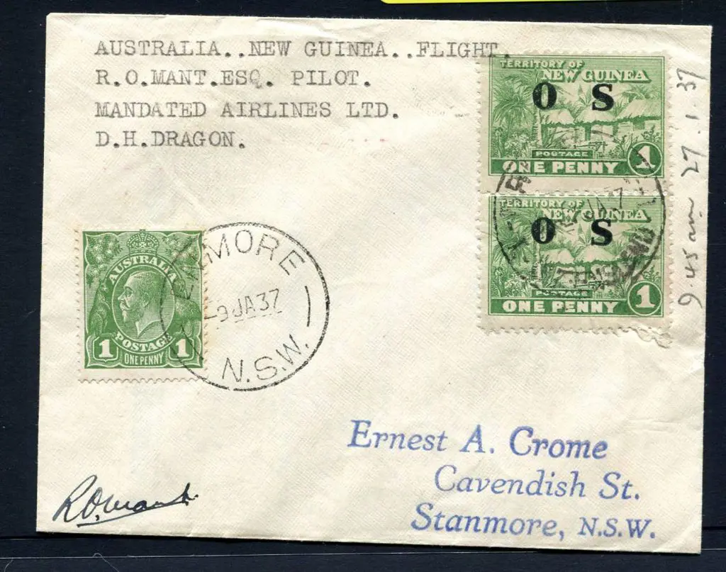 PNG 1937 (10th Jan) Sydney to Salamaua cover ... Image 1++