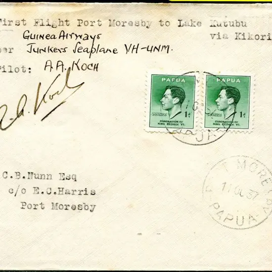 PNG 1937 (11th Oct) Port Moresby to Lake Kutubu ...