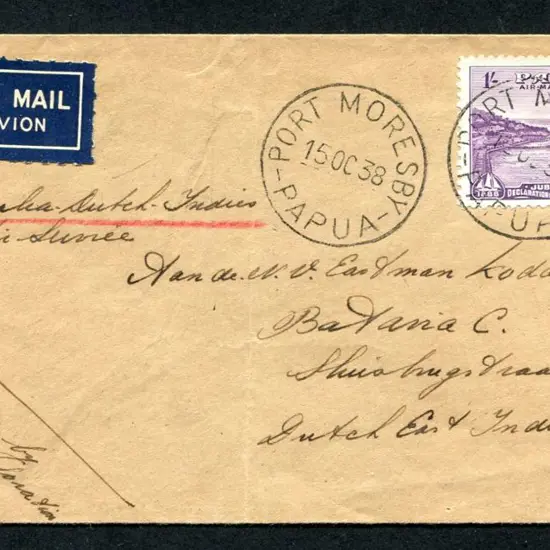 PNG 1938 (15th Oct) Port Moresby by airmail to ...