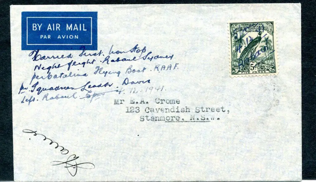 PNG 1941 (4th Dec) Rabaul to Sydney first non-stop ... Image 1++