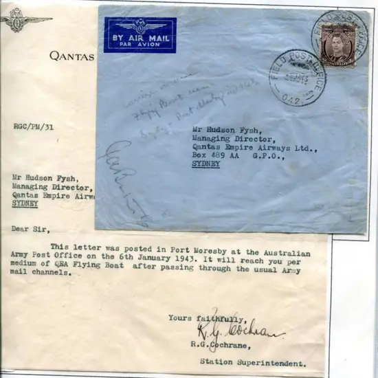 PNG 1943 (6th Jan) Port Moresby to Sydney cover ...