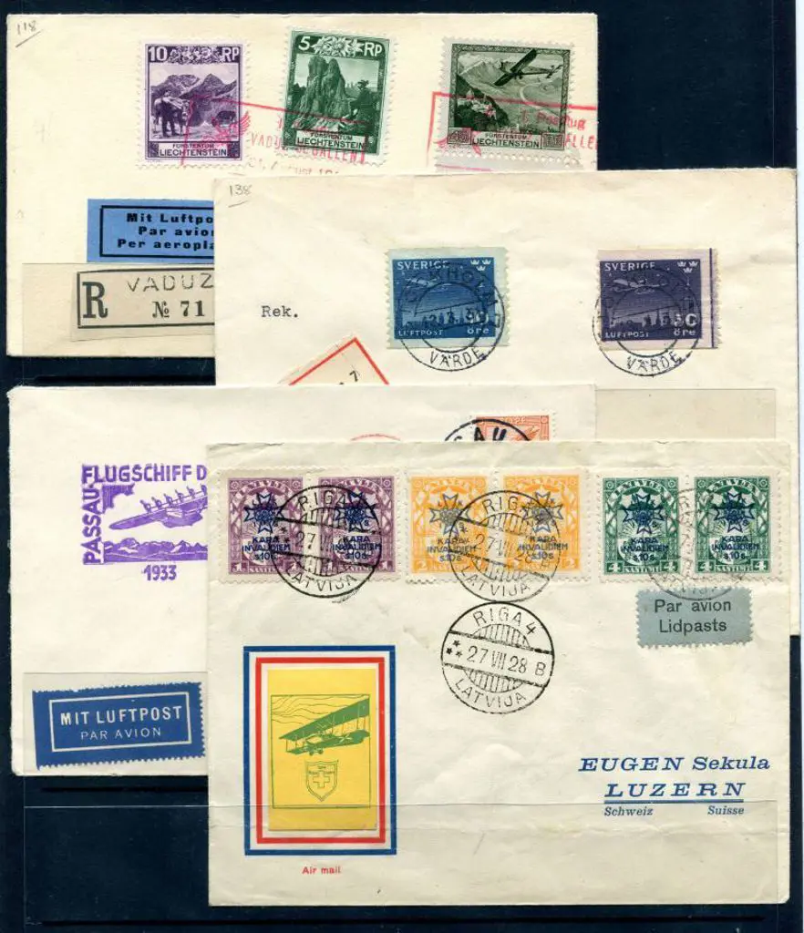 Switzerland 1928 (27th July) incoming covers from ... Image 1++