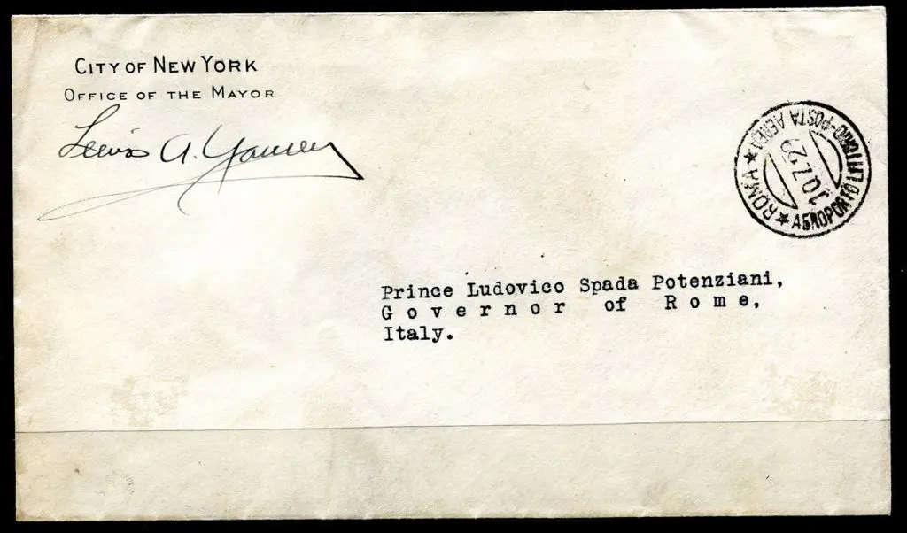 USA 1929 (July) USA to Spain to Italy stampless ... Image 1++