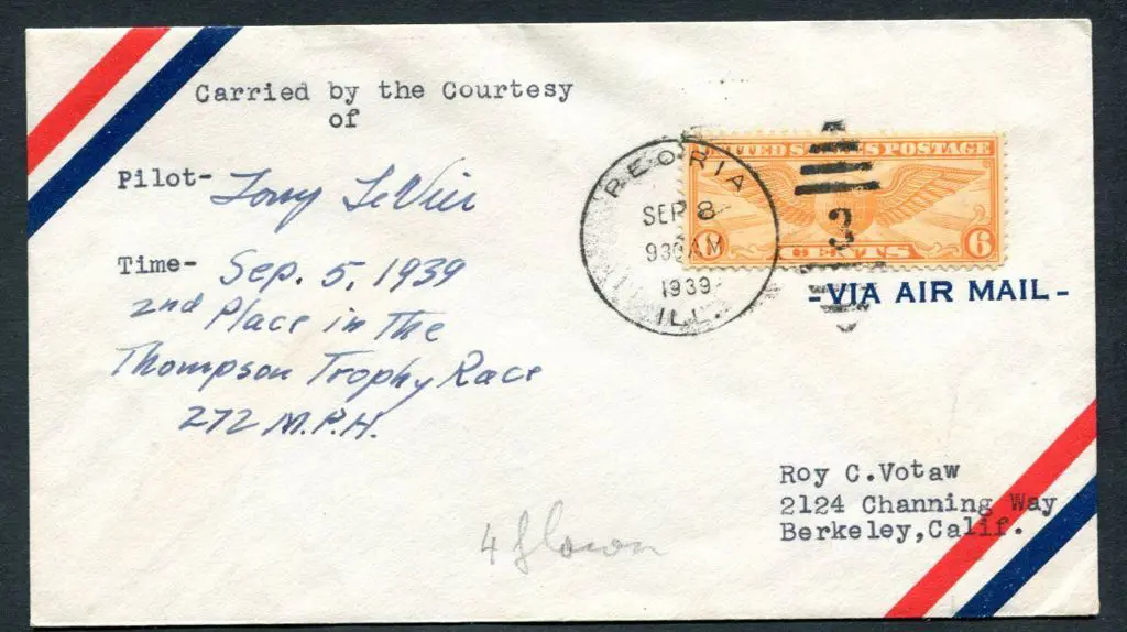 USA 1939 (8th Sept) Peoria, Illinois to Berkeley, ... Image 1++