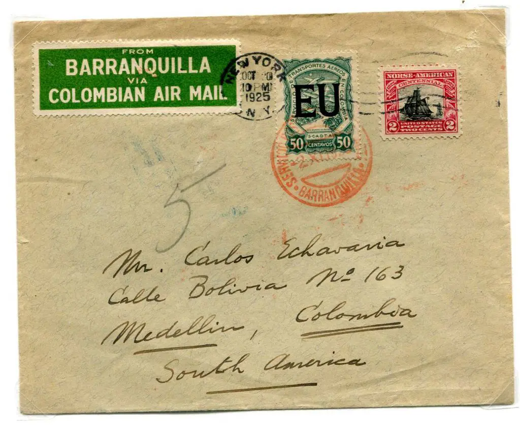 1925 (20th Oct) New York to Barranquilla, Colombia ... Image 1++