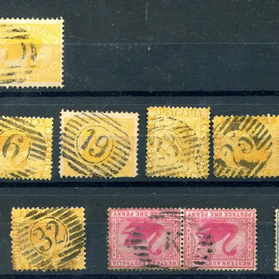 Postmarks with 6 bar grid No.11, 9 bar 10 on 2 ...