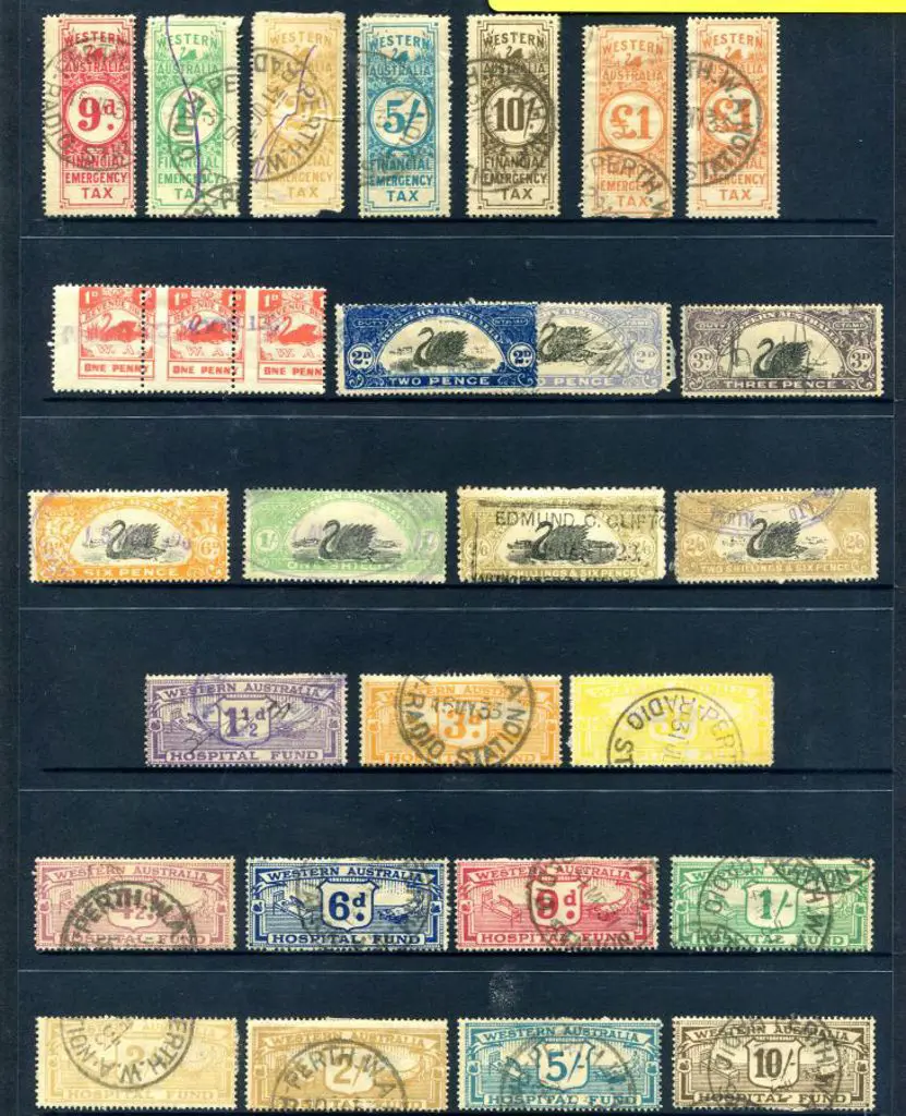 Revenues with strip of 3 x 1d duty stamps with ... Image 1++