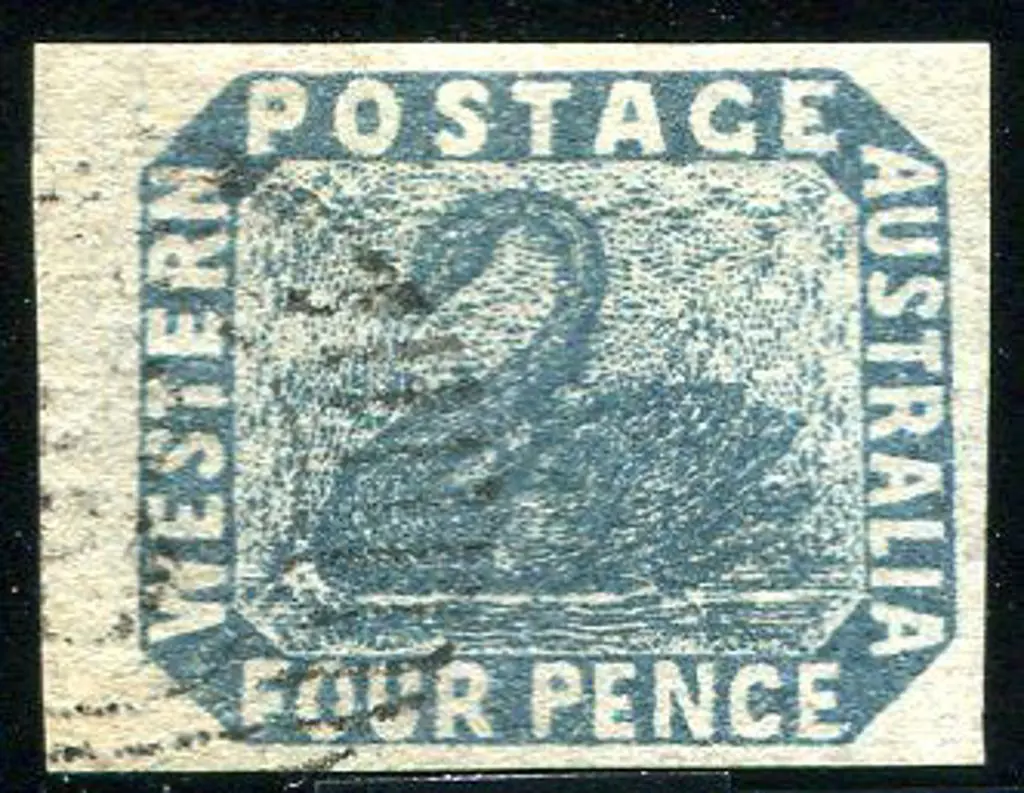 1854/55 4d slate-blue with large to huge margins. ... Image 1++