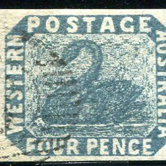 1854/55 4d slate-blue with large to huge margins. ...