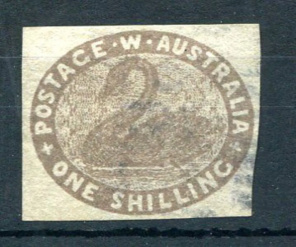 1855 1/- grey-brown with clear margins but margin ... Image 1++