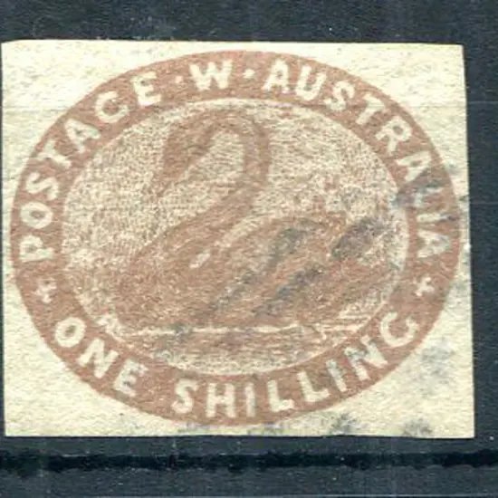 1855 1/- pale brown with clear margins. Very ...