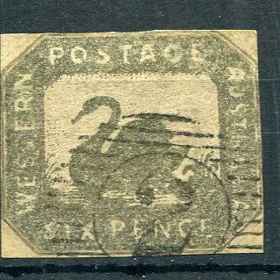 1857 6d black-bronze with close to touching ...