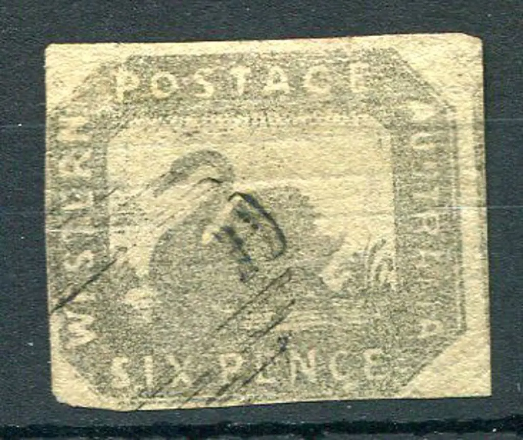 1857 6d grey black used Hillman with 2 wide ... Image 1++