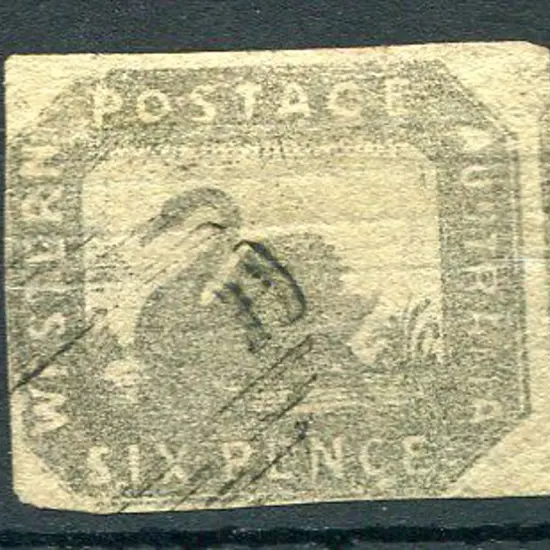 1857 6d grey black used Hillman with 2 wide ...