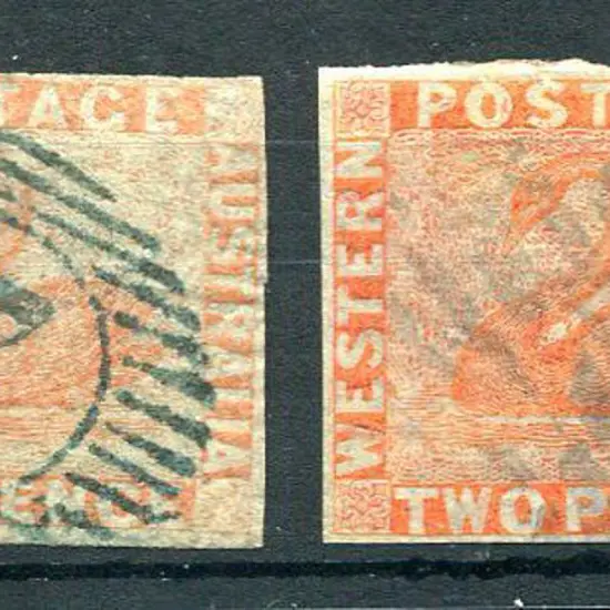 1860 2d pale orange & orange-vermilion. Both fine ...