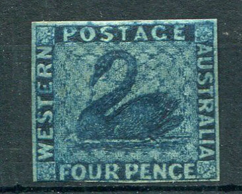 1864 4d deep blue. 3 close margins & 4th just ... Image 1++